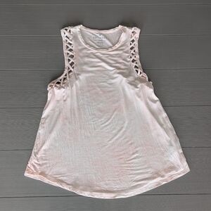 American Eagle AEO Womens Soft Pink Sleeveless Cutout Tank Top Medium M